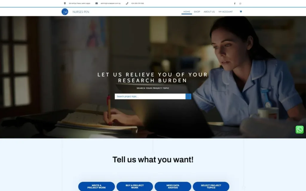 Nurses Pen website