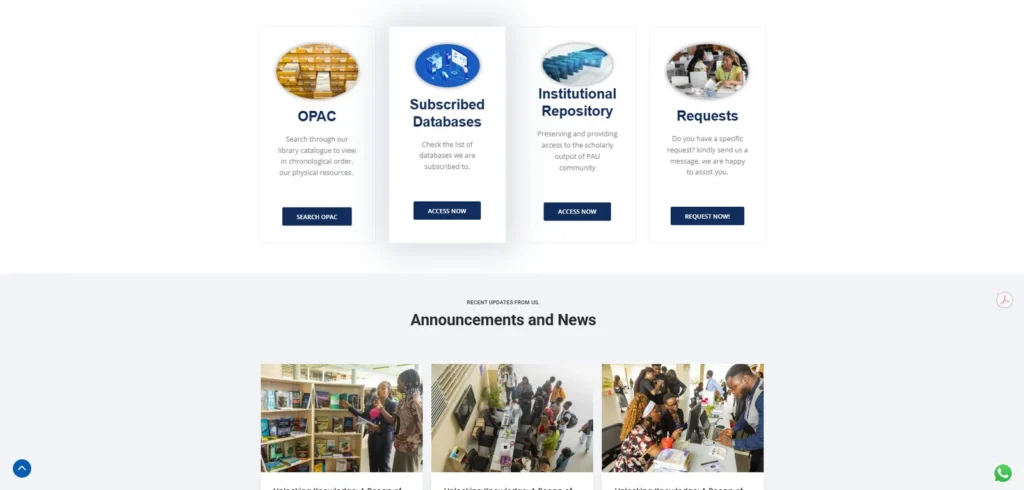 Pan-Atlantic University library tools